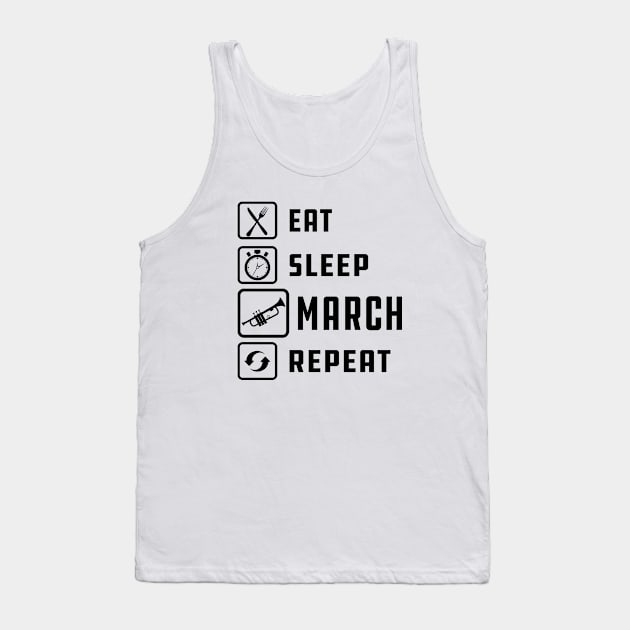 Trumpet - Eat Sleep March Repeat Tank Top by KC Happy Shop